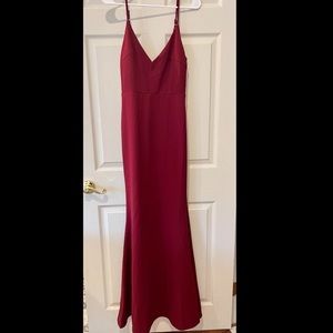 Lulu’s Infinite Glory Wine Red Maxi Dress size small